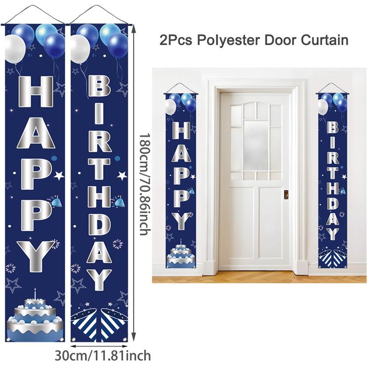 Black Gold Door Curtain Hanging Banner Happy Birthday Party Decor Adult 30th 40th 50th Birthday Party Anniversary Supplies