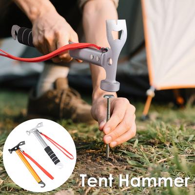 29/30cm Tent Hammer Aluminium Tent Canopy Stake Hammer Outdoor Multifunctional Camping Mallet with Hook Field Survival Equipment