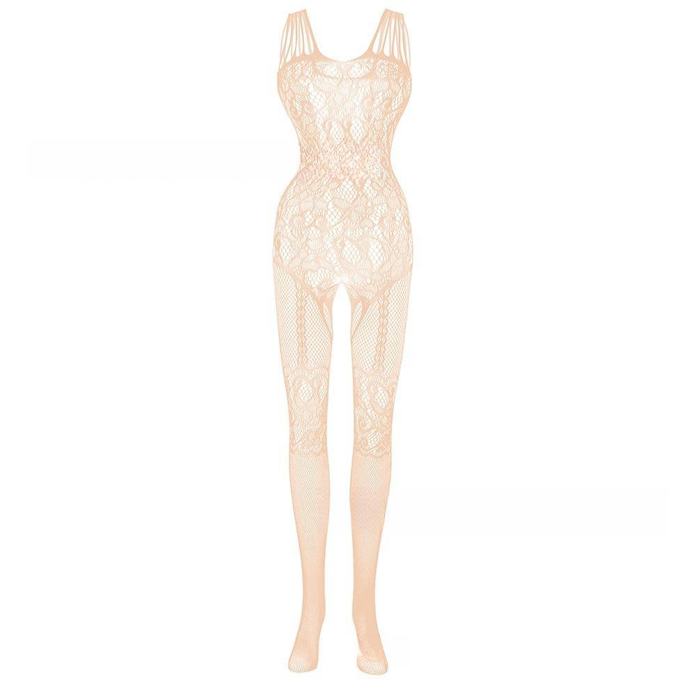 Oversize ženy Sexy síťované jednodílné body punčochové kalhoty Krajkové body Spodní prádlo Velká velikost