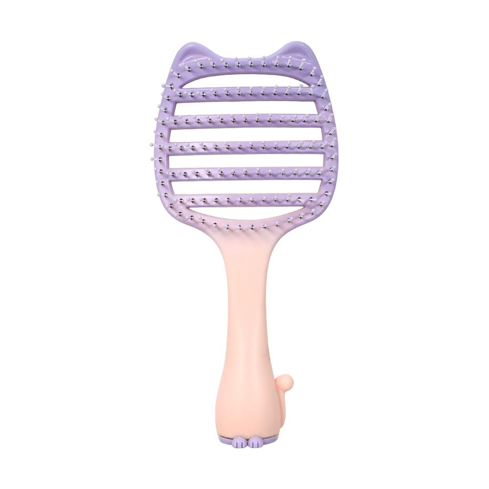 3 Colors Massage Hair Comb Cute Cat Ear Comb Dry Wet Hair Comb Detangler Hairbrush Hollow Out Hair Comb Household Styling Tools