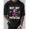 European Sizes Men's Funny "Not My Problem Monkey" Graphic T-Shirt, Short Sleeve Shirt for Streetwear & Everyday Outfits