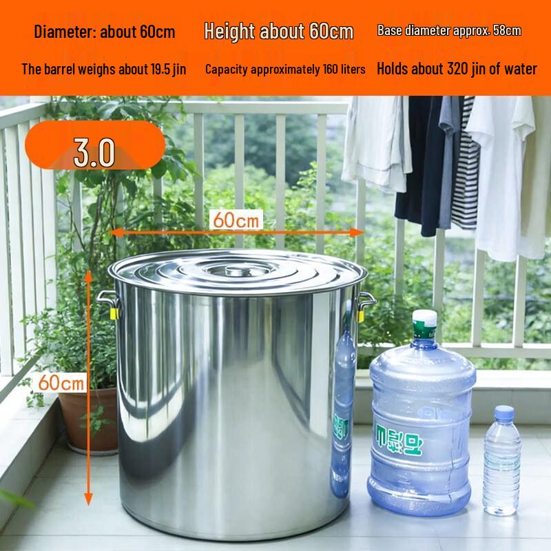 

JPHZNB Super Thick Stainless Steel Bucket with Lid