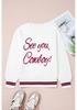 2025 Winter Women's Fashion: Warm Drop Shoulder Letter Embroidery Knit Pullover Sweater