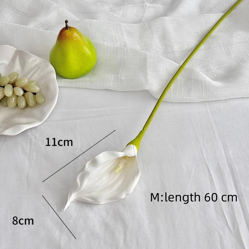 White Artificial Calla Lily Flowers EVA Wedding Bouquet New Faux Plants Photography Props