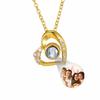 Personalized Custom Photo Necklace Cubic Zirconia Heart Pendant Family Pet Picture Necklace Jewelry for Women Memorial Gift