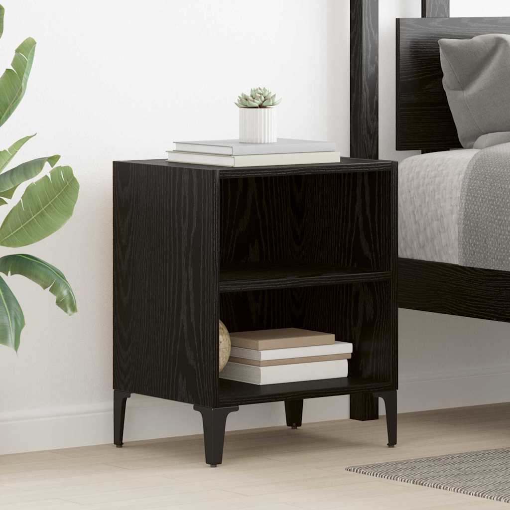 Nightstand Set of 2 Black Oak Effect 40 X 30 X 50 Cm