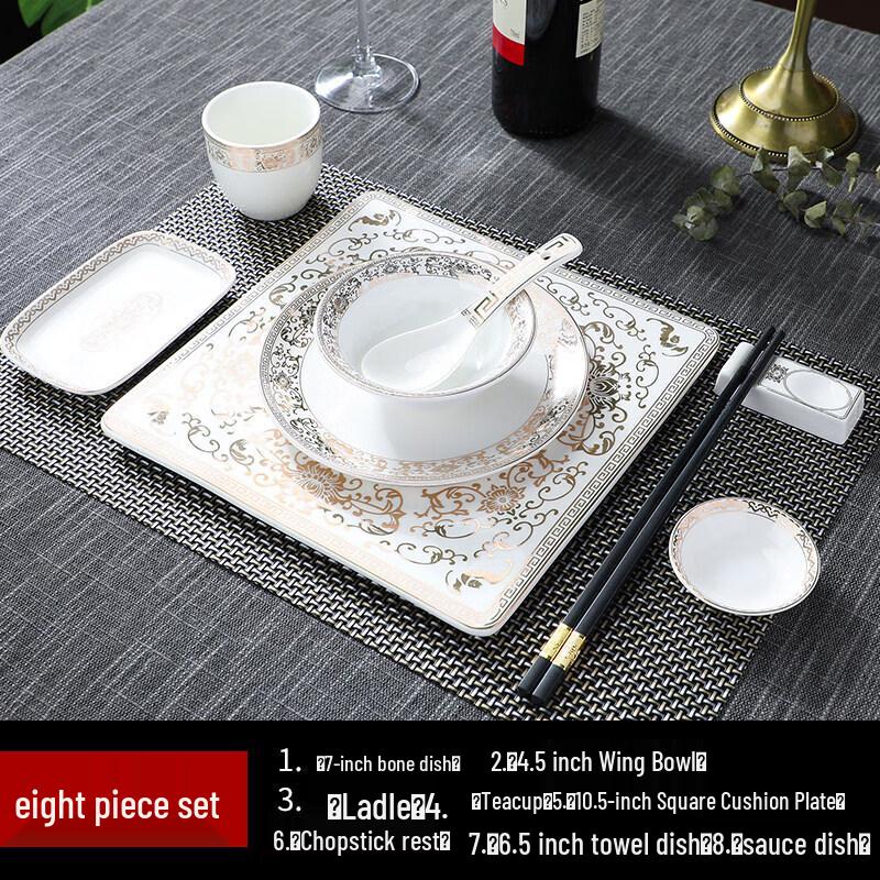 High-End Ceramic Gold Dinnerware Set