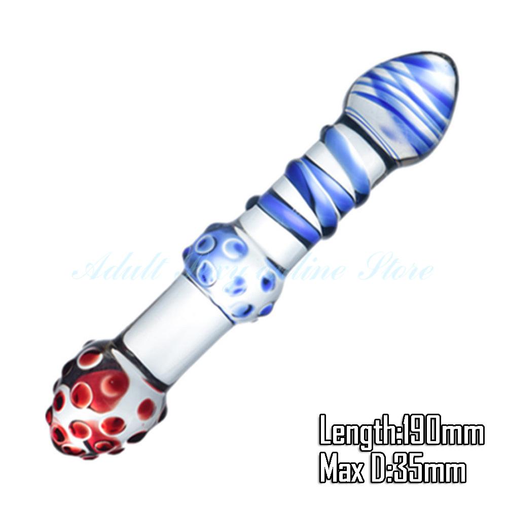 Crystal Glass Dildos Realistic Dildo Penis Glass Beads G-Spot Anal Butt Plug Erotic Sex toys for Woman Couples Adults