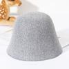 Wool Wool Fisherman Hat Solid Color Panama Hat Beanies Warm Caps  Women
