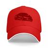 Red Sports Car Logo Black Baseball Cap with White Trim Classic Adjustable Fit for Automotive Enthusiasts and Streetwear Fans