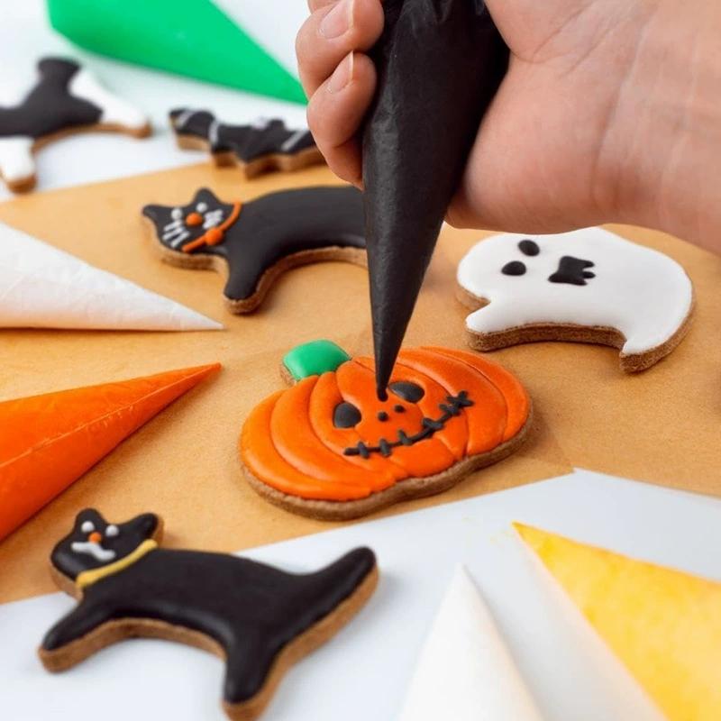 3 Pcs Halloween Cookie Cutter Set Stainless Steel Pumpkin Ghost Bat Molds Smooth Edges For Home Diy Baking
