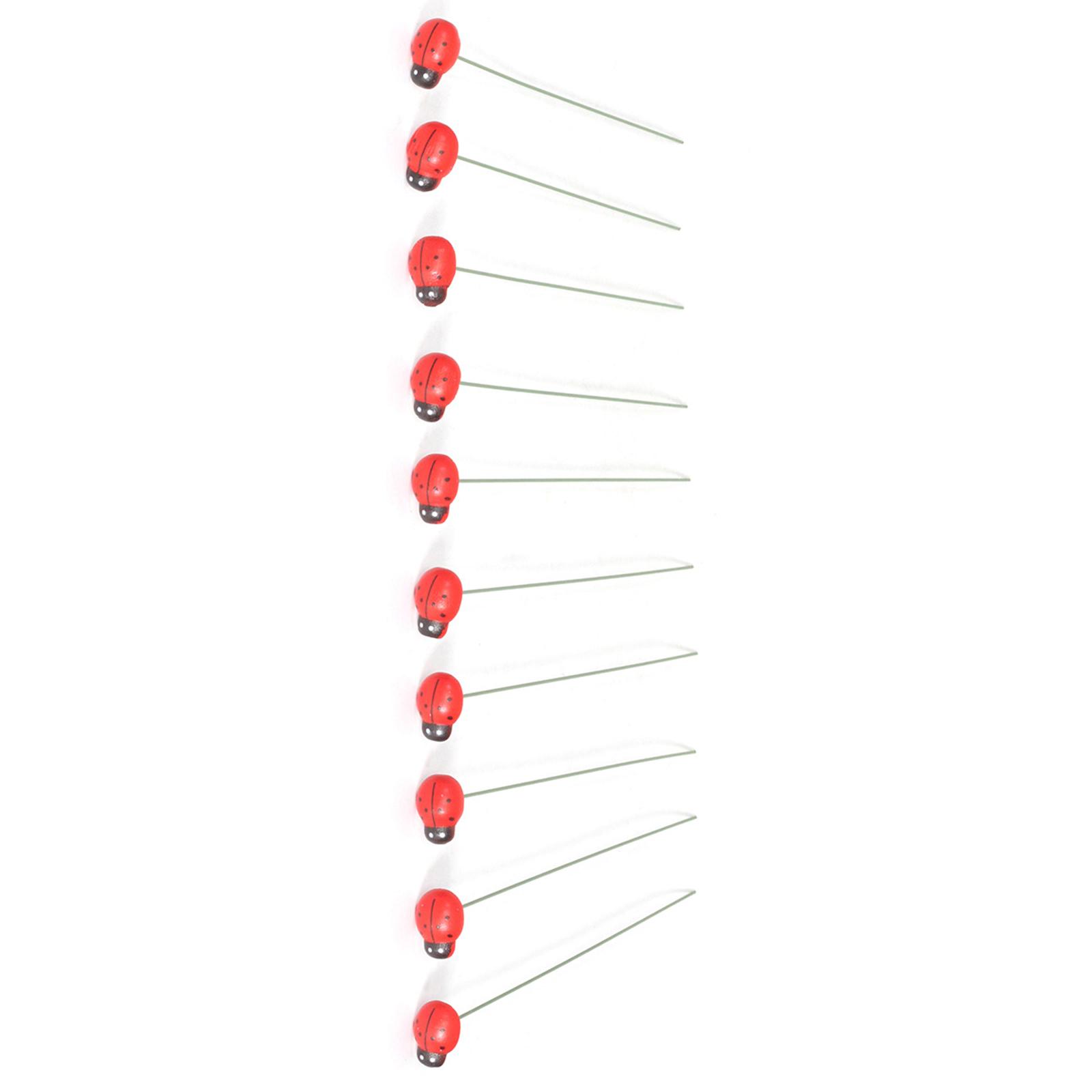

Набор из 10 красных деревянных колышков-божьих коровок, садовое украшение ручной резьбы для декорации дворов и патио