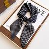 70x70cm Lightweight Square Scarf Women Polka Dot Print Silk-Like Wrap Neck Tie Hair Band Fashion Accessory