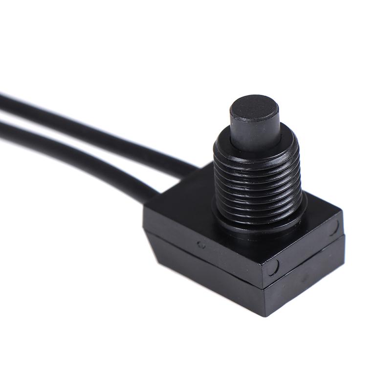 2Pcs 12V Waterproof Push Button On-Off Switch With 4" Lead Wire Black