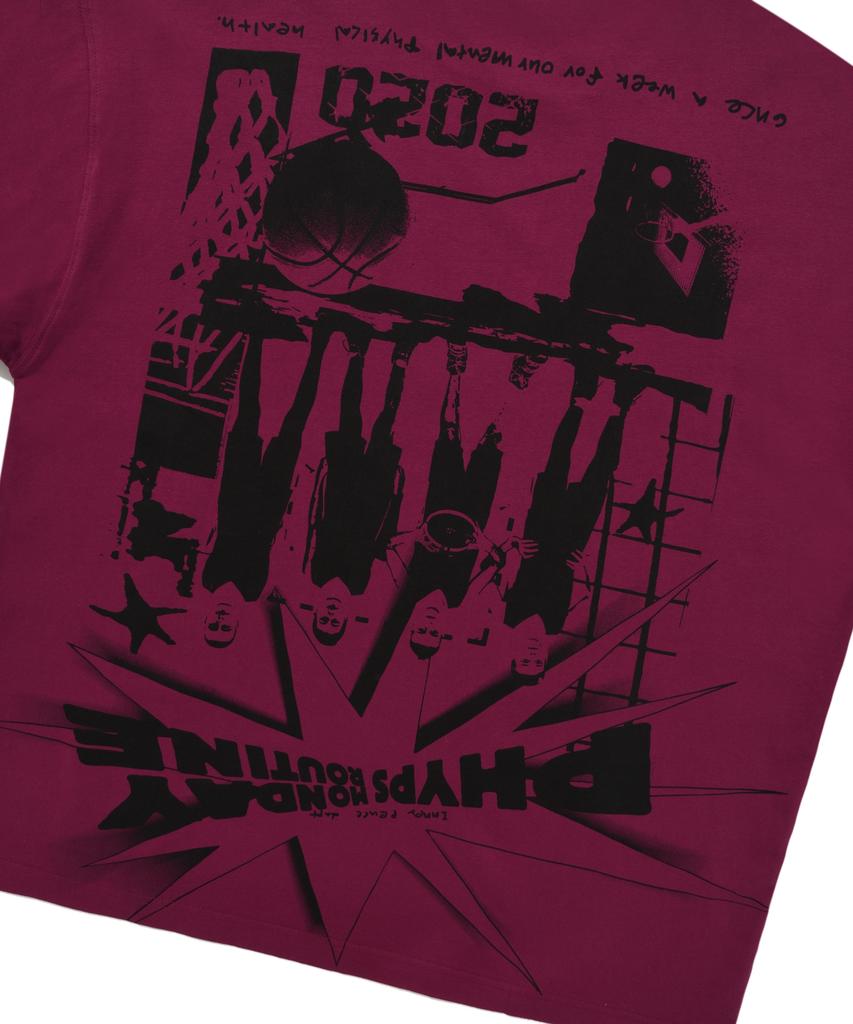 Physical Department Cartoon Basketball Ls Pink Red