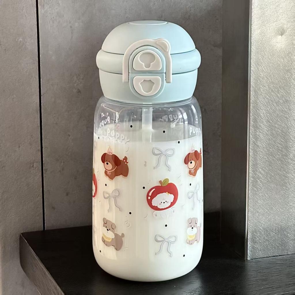 plastic double-drinking cup with large capacity, small size, cute design, and portable feature.