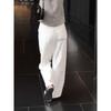 White Casual Pants for Women, 2026 Summer New Style, Simple and Fashionable, Trendy, Versatile, American-Style, Unique Straight-Leg Wide-Leg Pants