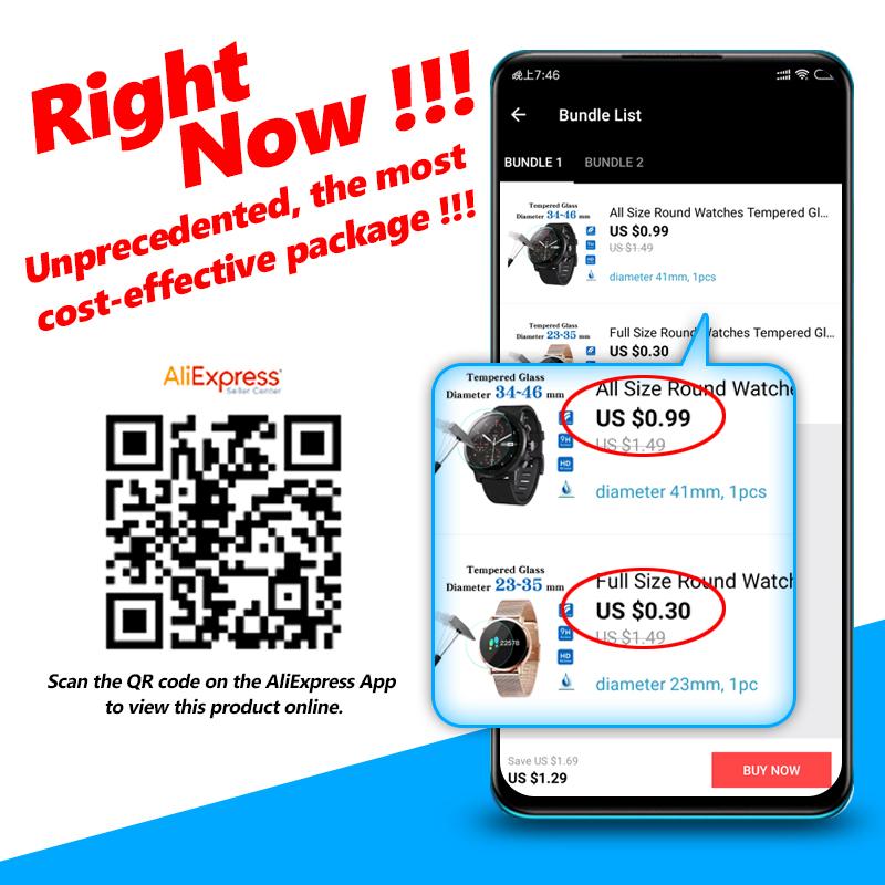 All Size Round Watches Tempered Glass Screen Protective Film Diameter 34 35 36 38 39 40 42 45 46 mm Screen Guard For Smart Watch