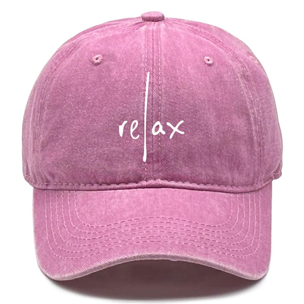 Washed Cotton Snapback Baseball Hat Artistic Text Relax Snapback Hat Retro Raw Brim Adjustable Baseball Caps One Size Fits All