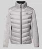 Mid-season Jacket Superdry Jacket Stand-up Collar and Label-Stitching Light Grey