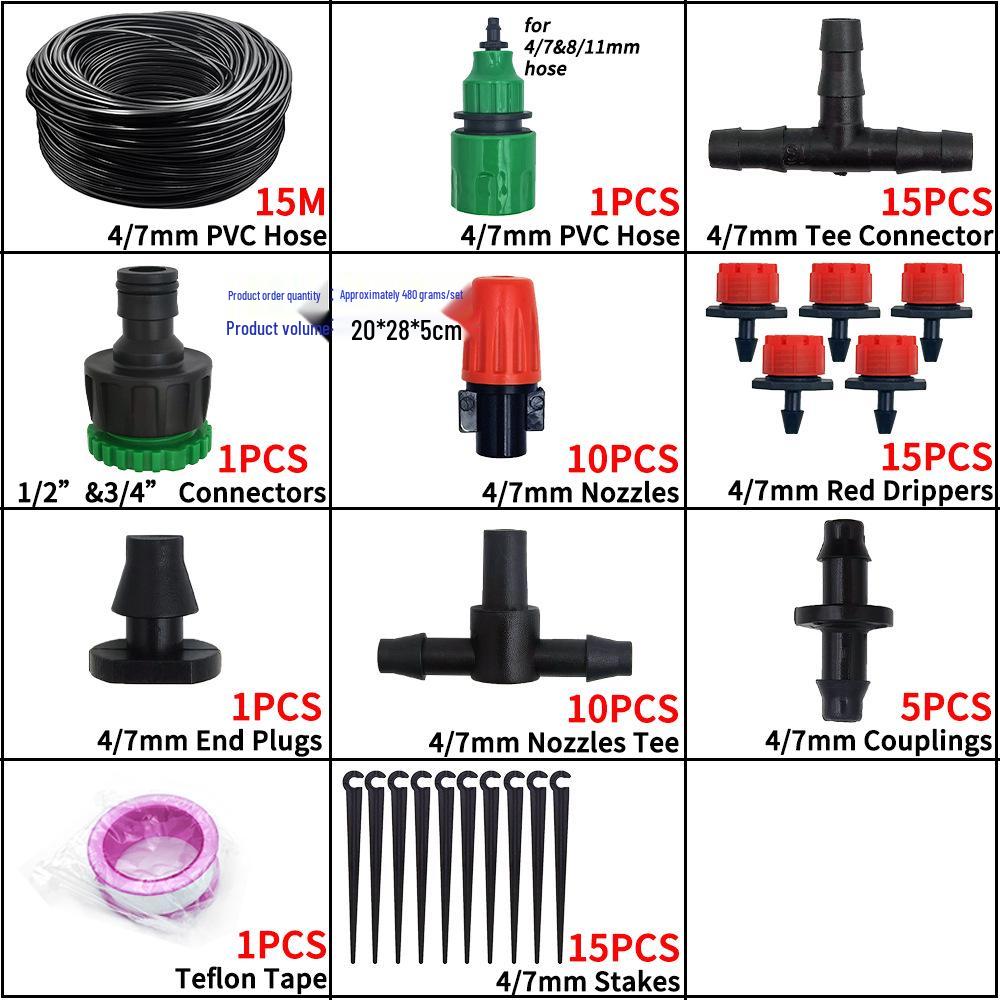 Outdoor Adjustable Eight-Hole Cooling Spray System for Summer Gardens