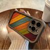 Rainbow Wooden Colorful Printed Fashion Case Flexible Soft Silicone TPU Shell Full Back Cover for iPhone Samsung