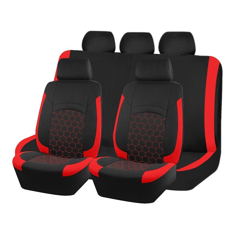 5 Seats Football Embroidery Car Seat Covers Polyester Fabric Honeycomb Seat Covers Universal Fit Most Car Suv Truck
