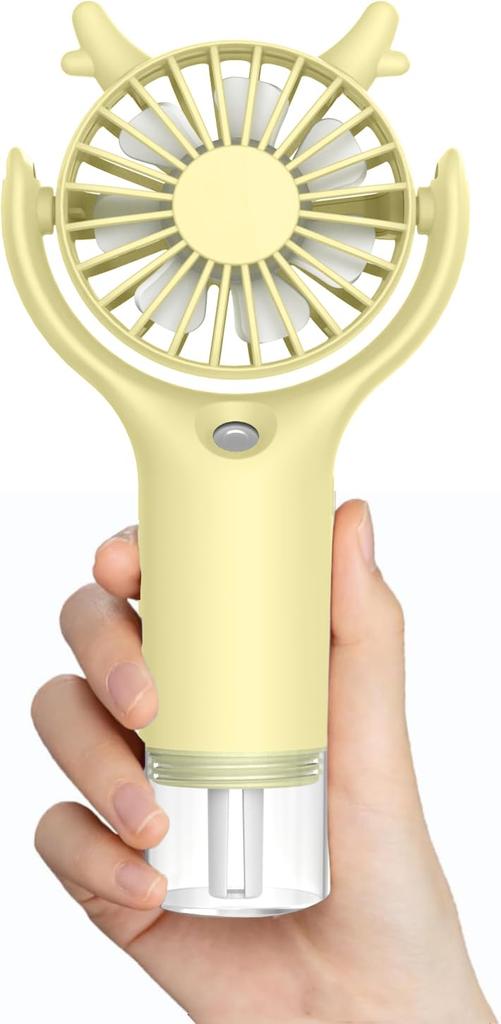 Portable Mini Handheld Mist Small but Adjustable Lightweight Spray Water Perfect for Indoors and Outdoors Fan, Powerful, 3-Level Airflow, USB-C