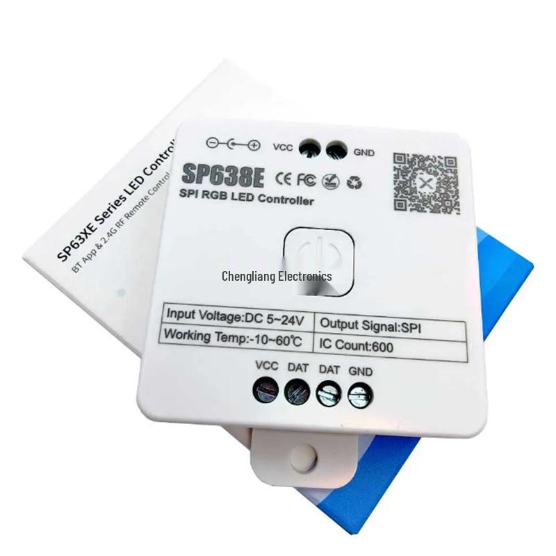 SP630E Bluetooth LED Controller: RGBCW, Single/Dual Color Temp, Magic Color Strip Dimming via App.