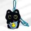 Cute Black Cat Keychain Pendant Backpack Hanging Plush Doll Kitty Cell Phone Charm Bag Keychain Halloween Pendant Keyring Decor