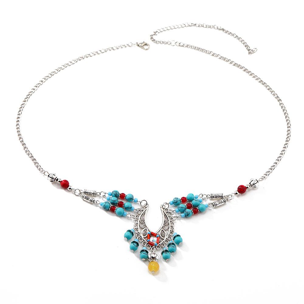 Hair Accessories Exotic Retro Tassel Forehead Accessories Super Fairy Hair Chain Necklace Dual-Purpose Bohemian Set Jewelry