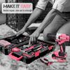 HiSpec Pink Household Tool Set with Wrench, Pliers, Hammer, Electric Screwdriver, and Toolbox