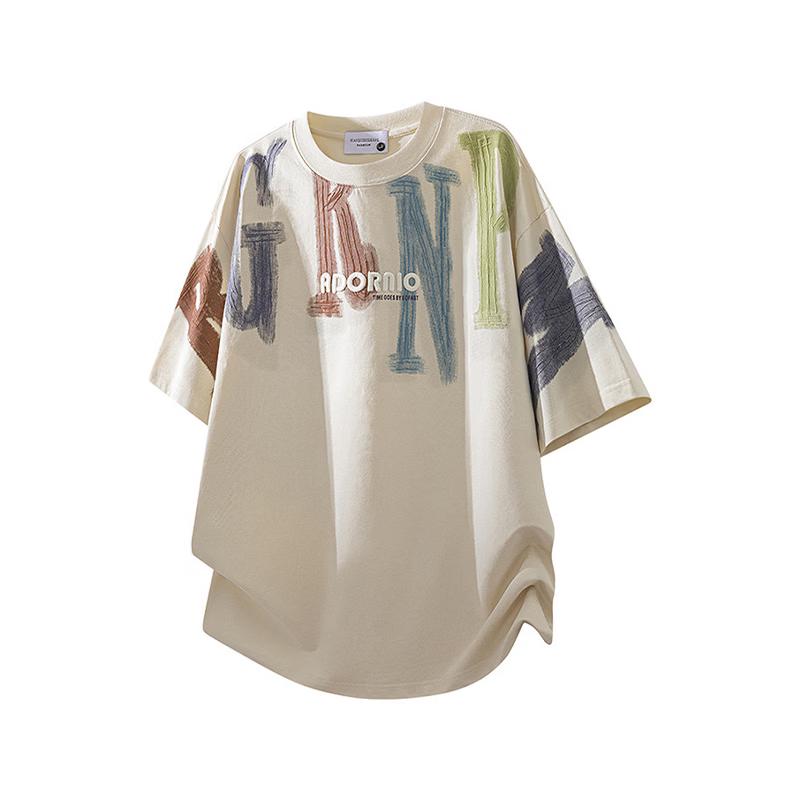Wassup Sohot Men's Tie-Dye Retro Loose Short Sleeve T-Shirt