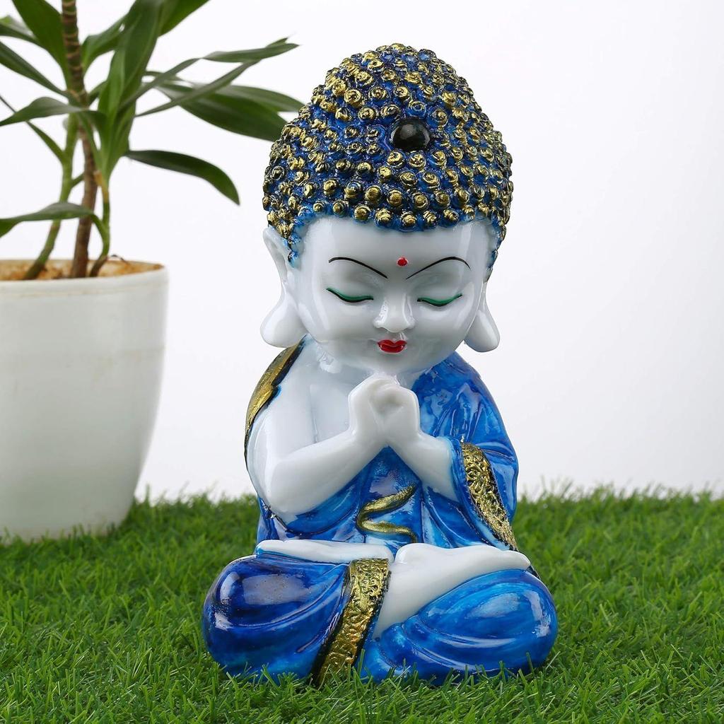 Polyresin Buddha Idol Decorative Showpiece Little Baby Monk Buddha, Showpiece for Home Decor Car Dashboard
