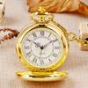 Mejor Venta Oro Suave Simple Cuarzo Reloj de Bolsillo Lujo Vintage Exquisita Cadena Relojes de Bolsillo Collar Regalo para Hombres Mujeres