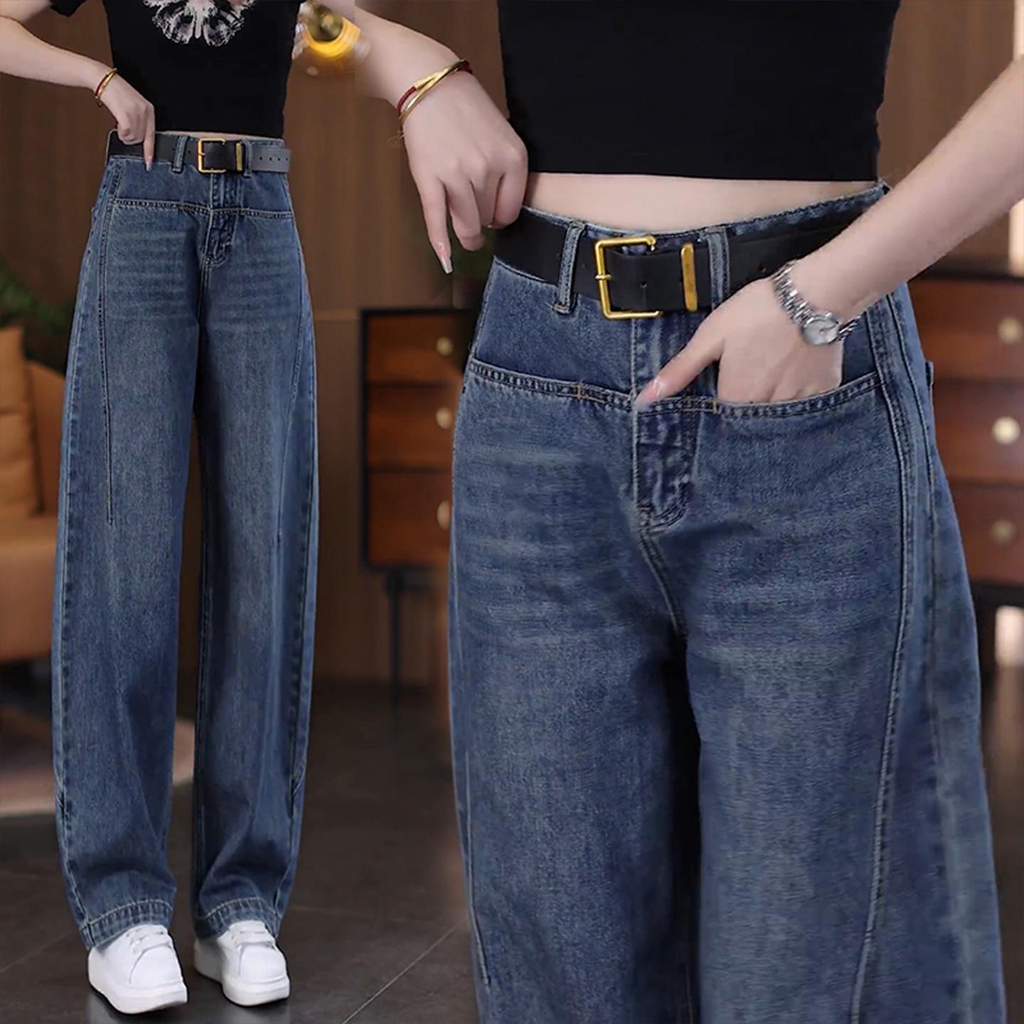 Women s High-Waisted Slimming Bootcut Jeans - 2026 Spring/Autumn Collection Vintage Blue - Cropped