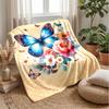 Unicorns Among Flowers and Butterflies Theme blanket Lightweight Warm Flannel Blanket Decorative Throw Blanket for Home Decoration