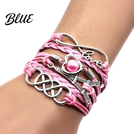 Timeless Fashion Accessory Braided Wrap Layered Faux Leather Bracelet Retro