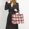 Houndstooth Large Capacity Tote Bag 2024 Trendy High-End Red Bag Wedding Bag Bride Bag Women's Daily Use