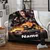 Custom Name Fast & Furious Theme Printed Blanket - Perfect for Couch, Bed, Travel & Outdoor Use | Machine Washable, Cozy & Durable.