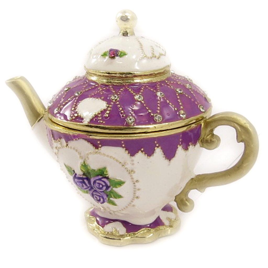 Les Trésors De Lily [K6857] - Cutie de bijuterii „Ceainic” violet-ivoriu