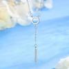 OAHLAN Women's S925 Sterling Silver Circle Necklace with OT Clasp and Diamond-Embedded Long Sweater Chain Fashion Jewelry