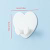 2pcs Heart-Shaped Adhesive Wall Hooks In White - Strong, Waterproof, Easy To Install - Ideal for Keys, Towels, Bathroom Supplies & Cable Management