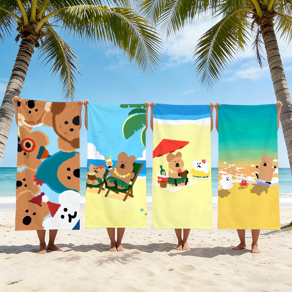 Cute D-Dinotaeng Towel Beach Towel Travel Lightweight Skin Friendly for Pool Beach Camping Cruise Summer
