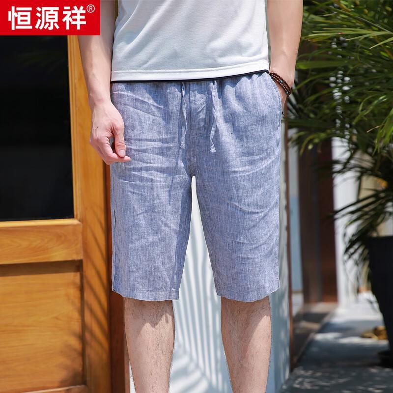 Men s 100% Linen Casual Shorts L