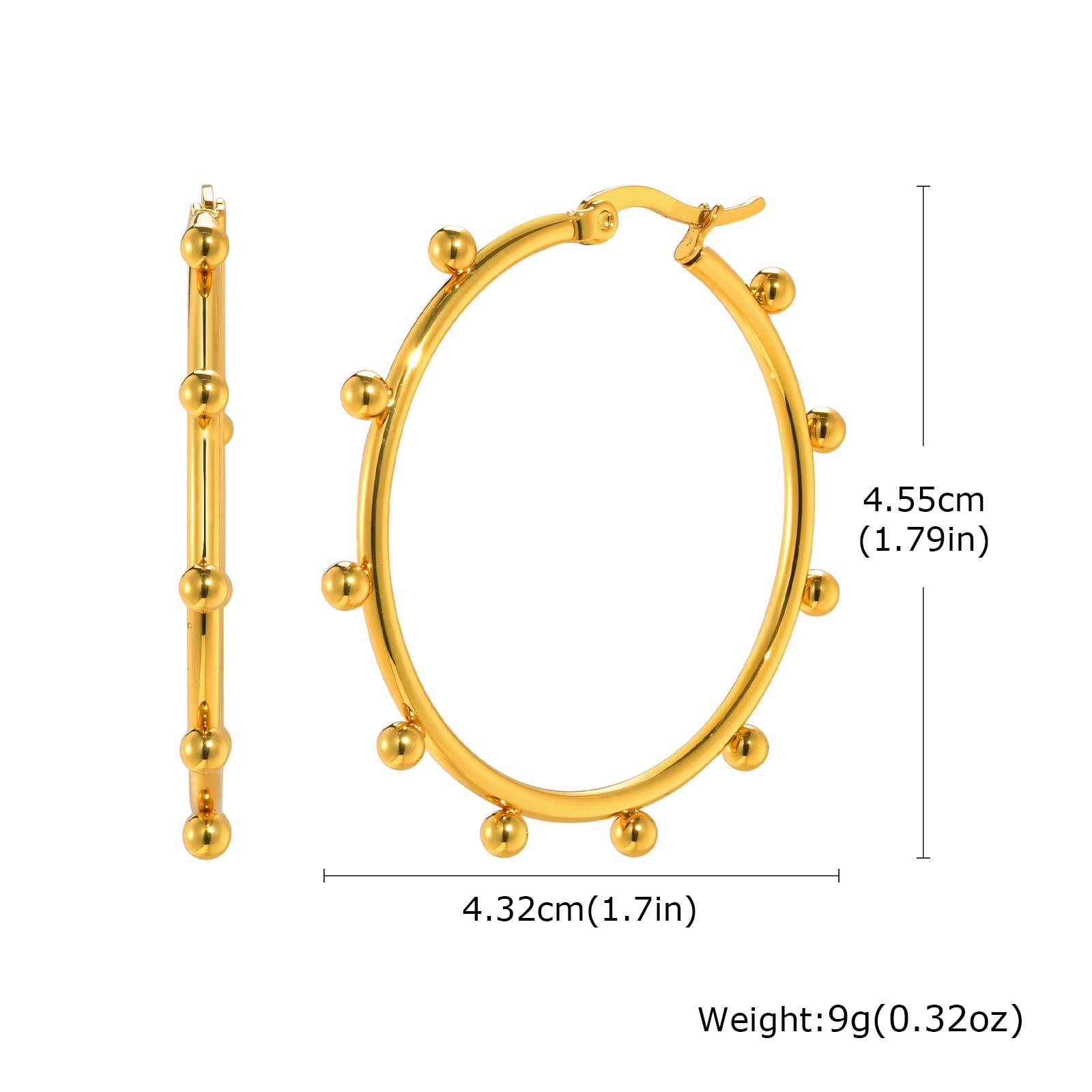 

Vnox Модные серьги-кольца с подвесками-бусинами для женщин и девушек, простые серьги-хагги из нержавеющей стали в виде круглого круга, подарочные украшения
