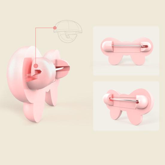 6Pcs Bear Bowknot Shape Kids Nappy Cloth Bib Safety Locking Pins Clip Holder