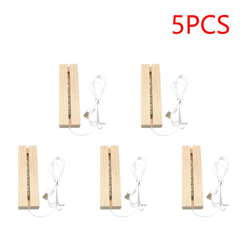 1-10PCS LED Wooden Lighted Display Base Rectangle Crystal USB Lighted Stand for 3D Handmade Art Lantern Stand Home Decoration
