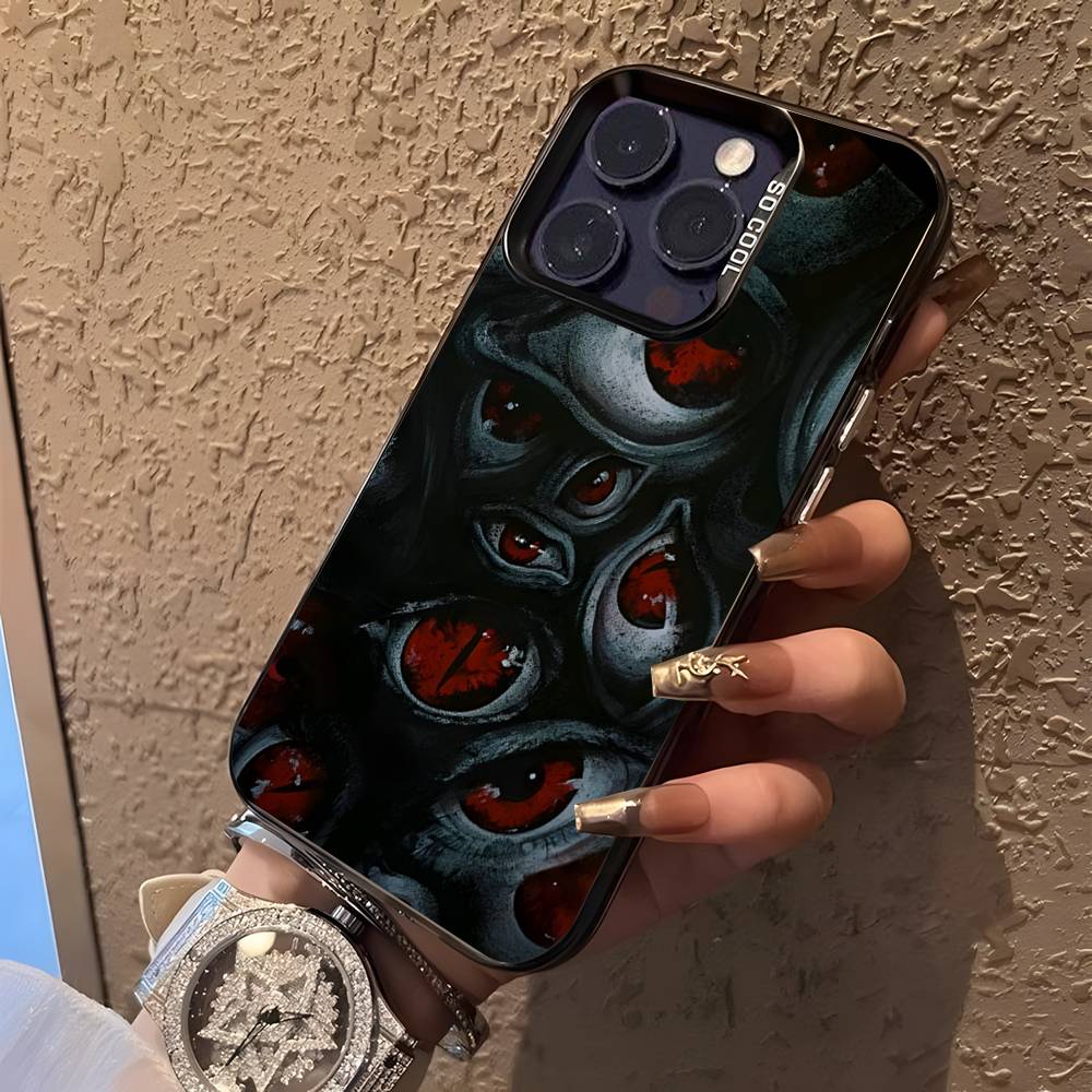 

Страшні Червоні Злі Очі Демона Чохол для Телефона Для iPhone 17,16,15,14,13,12,11,Pro,XS,Max,Plus,Mini,SE Чорний Цукерковий Матовий Ударостійкий Чохол iPhone17Pro