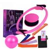Pilates Stretching Set, Latex Bands, Exercise Ball, Gliding Discs, Random Color